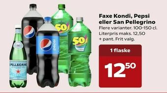 SuperBrugsen Faxe Kondi, Pepsi eller San Pellegrino tilbud