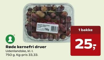 SuperBrugsen Røde kernefri druer tilbud