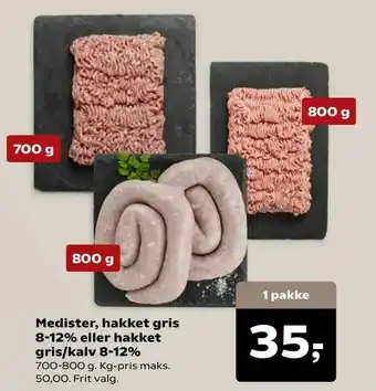 SuperBrugsen Medister, hakket gris 8-12% eller hakket gris/kalv 8-12% tilbud
