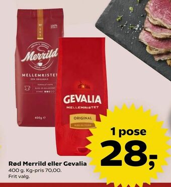 SuperBrugsen Rød Merrild eller Gevalia tilbud