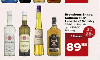 SuperBrugsen Brøndums Snaps, Galliano eller Label No 5 Whisky tilbud