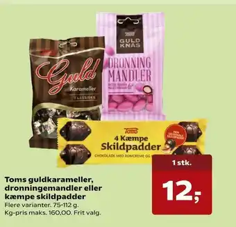 SuperBrugsen Toms guldkarameller, dronningemandler eller kæmpe skildpadder tilbud