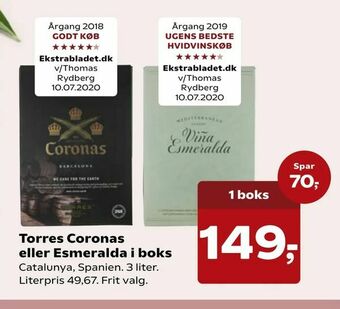 SuperBrugsen Torres Coronas eller Esmeralda i boks tilbud