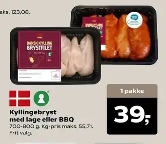 SuperBrugsen Kyllingebryst med lage eller BBQ tilbud