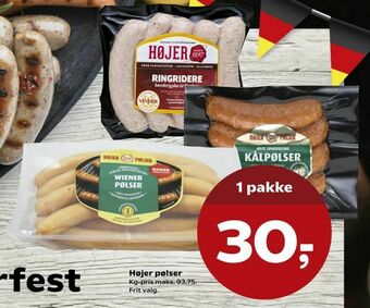 SuperBrugsen Højer pølser tilbud