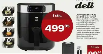 SuperBrugsen Airfryer 5 liter XXL med 60 min. timer tilbud