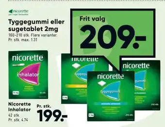 Bilka Tyggegummi eller suge tablet 2mg tilbud