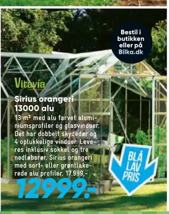 Sirius orangeri 13000 alu