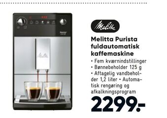 Bilka Melitta Purista fuldautomatisk kaffemaskine tilbud