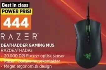 Power Deathadder Gaming MUS RAZDEATHADV2 tilbud