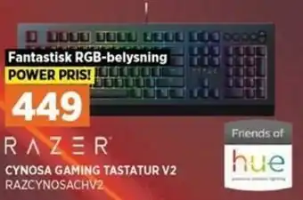 Power Razer Cynosa Gaming Tastatur V2 RAZCYNOSACHV2 tilbud