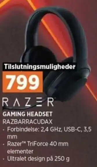 Power Gaming Headset RAZBARRACUDAX tilbud