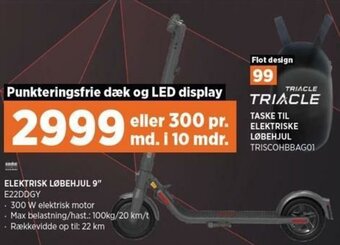 Power Elektrisk Løbehjul 9" E22DDGY tilbud