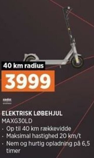 Power Elektrisk Løbehjul MAXG30LD tilbud
