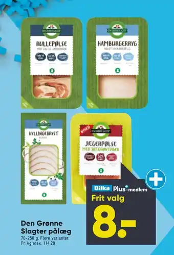 Bilka Den Grønne Slagter pålæg tilbud
