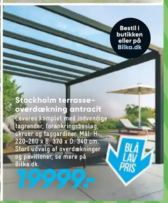 Stockholm terrasse overdækning antracit