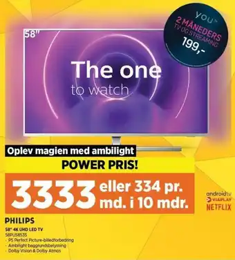Power 58" 4K UHD LED TV 58PUS8535 tilbud