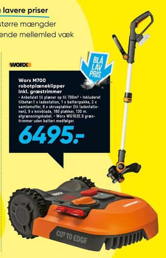 Bilka Worx M700 robotplæneklipper inkl. græstrimmer tilbud