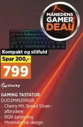 Power Gaming Tastatur DUO2MIN20RGB tilbud