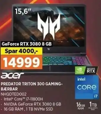 Predator Triton 300 Gaming-Bærbar NHQDTED002