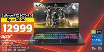 Power Acer Predator Helios 300 Gaming-Bærbar NHQB7ED002 tilbud