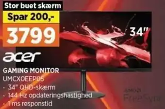 Power Acer Gaming Monitor UMCX0EEP05 tilbud