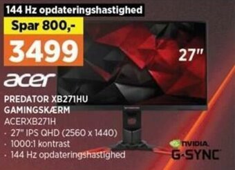 Power Acer Predator XB271HU GamingSkærm tilbud