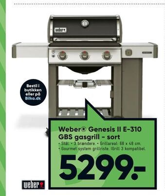 Bilka Weber® Genesis II E-310 GBS gasgrill - sort tilbud
