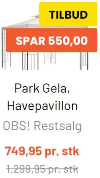 Silvan Park Gela, Havepavillon tilbud