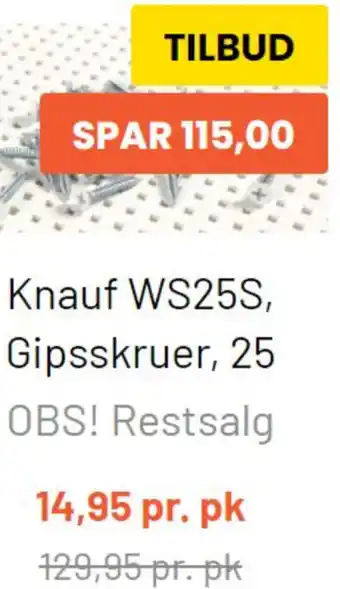 Knauf WS25S, Gipsskruer, 25