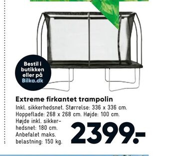 Bilka Extreme firkantet trampolin tilbud