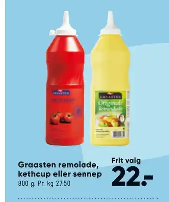 Bilka Graasten remolade, kethcup eller sennep tilbud