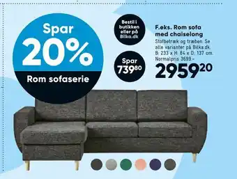 Bilka Rom sofa med chaiselong tilbud