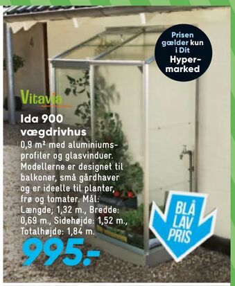 Bilka Ida 900 vægdrivhus tilbud