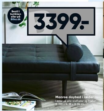 Bilka Monroe daybed i læder tilbud