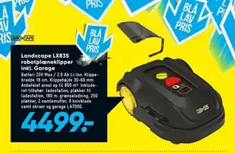 Bilka Landxcape LX835 robot plæneklipper inkl. Garage tilbud