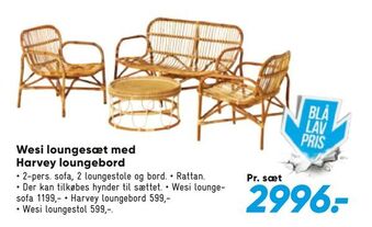 Bilka Wesi loungesæt med Harvey loungebord tilbud