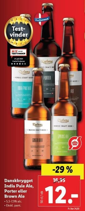 Danskbrygget India Pale Ale, Porter Eller Brown Ale