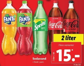 Lidl Sodavand 2 Liter tilbud