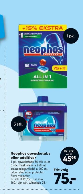 Bilka Neophos opvasketabs eller additiver tilbud