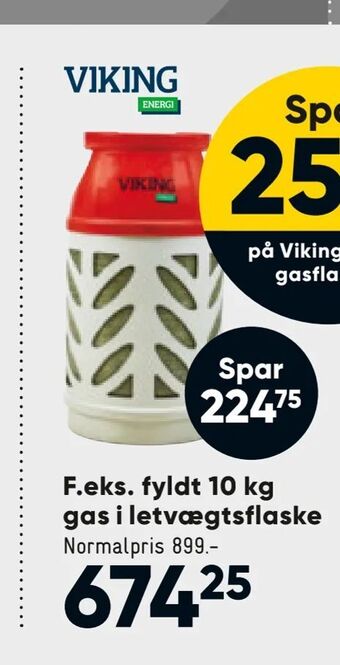 Bilka Fyldt 10 kg gas i letvægtsflaske tilbud