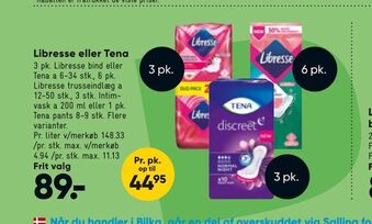 Bilka Libresse eller Tena tilbud