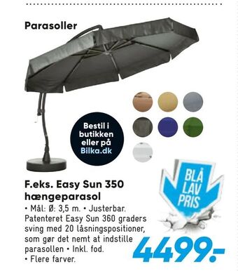 Bilka Easy Sun 350 hængeparasol tilbud