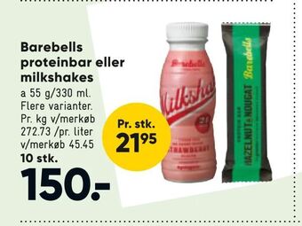 Barebells proteinbar eller milkshakes
