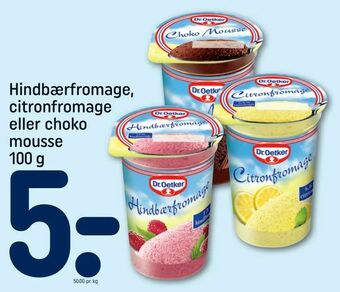 REMA 1000 Hindbærfromage, citronfromage eller choko mousse tilbud