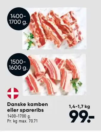Bilka Danske kamben eller spareribs tilbud