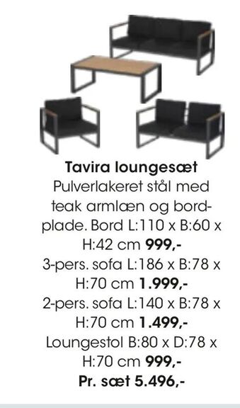 Bilka Tavira loungesæt tilbud