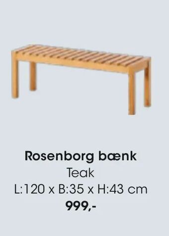 Bilka Rosenborg bænk tilbud