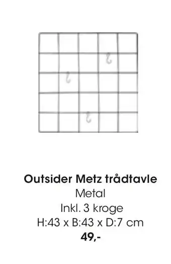 Bilka Outsider Metz trådtavle tilbud