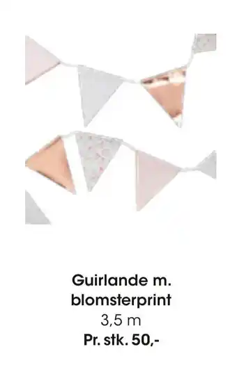 Bilka Guirlande m. blomsterprint tilbud